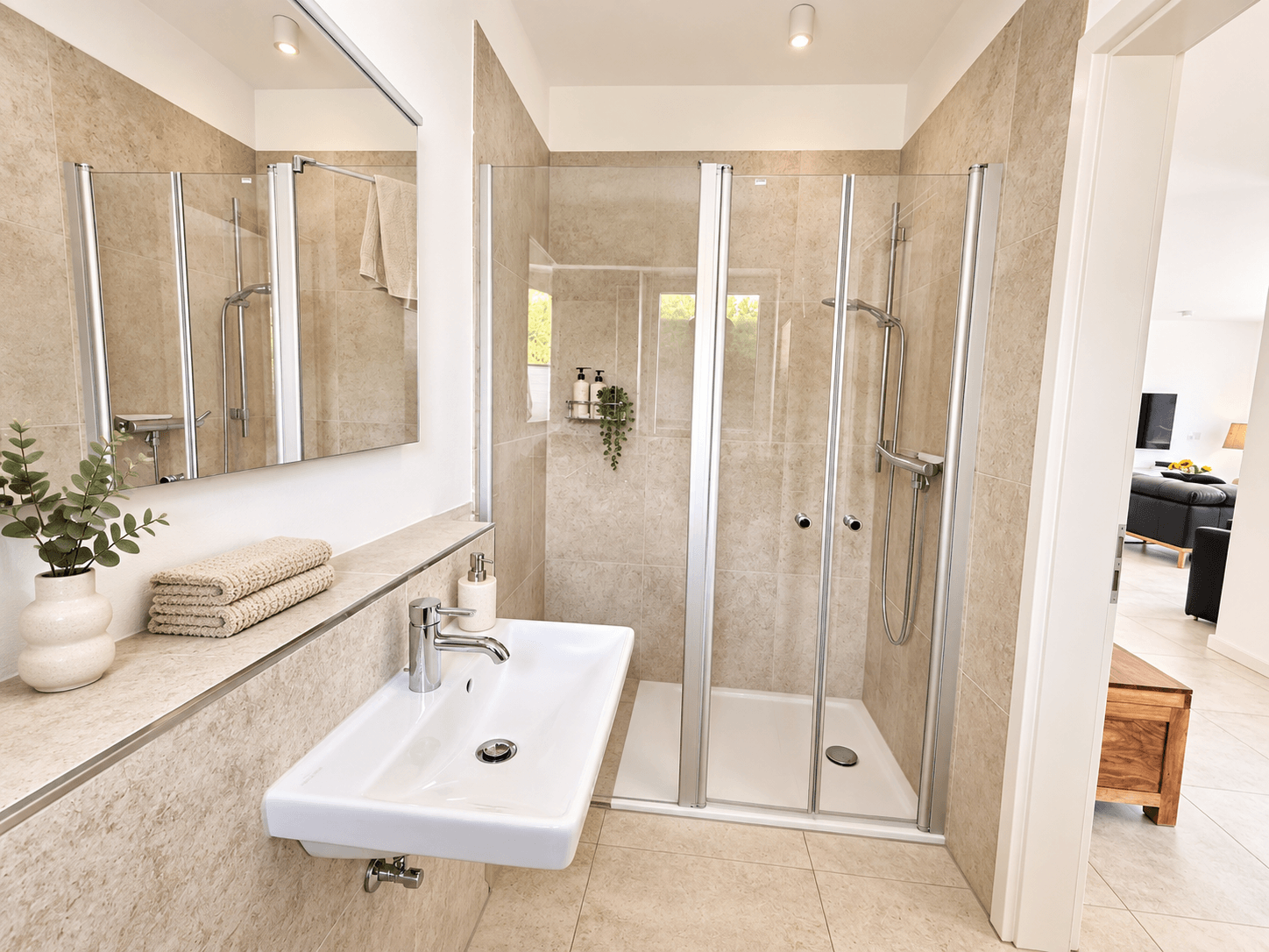 20 Duschbad mit großer Dusche